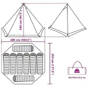 vidaXL Tipi-Familienzelt 8 Personen Blau Wasserdicht