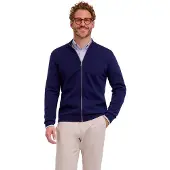 Falke Pure Merino Wool Herren Cardigan, 3XL, Blau, Schurwolle
