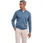 Falke Pure Merino Wool Herren Cardigan, L, Grün, Schurwolle