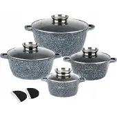 Elitehoff Marmorgeschirr Set Grau 8-teilig Induktion