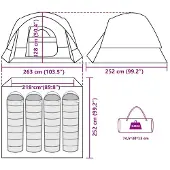 vidaXL Campingzelt 4 Personen Grau und Orange Wasserdicht