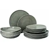 Rosenthal Set 18-tlg./Teller Junto Pearl Grey Porzellan Grau 10540-405201-28647