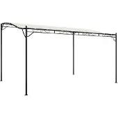 Selius Gartenpavillon, Pergola – Creme, Polyester – 12 m² Überdachung – Stahlrahmen – Wasserfest