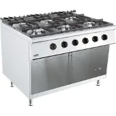 CombiSteel Gasherd Base 900 mit 6 Brennern, 52 kW Gesamtgasleistung, 1200x900x900 mm