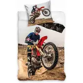 Carbotex Motorrad Cross Bettwäsche Set 160x200 cm