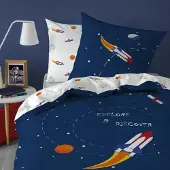 Merkloos Weltraum Bettbezug Set 135 x 200 cm für Kinder