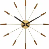 Dripio Wanduhr 58 cm geräuschlos Walnussholz Edelstahl analog