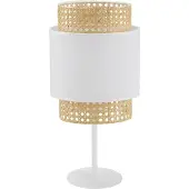TK Lighting BOHO Tischleuchte 45 cm, Weiß/Natur, E27, Modell 6565