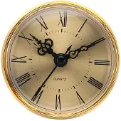 Dripio Quarz-Klokeinsatz 70 mm, rund, römische Ziffern, gold
