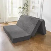 Dripio Faltmatratze 15 cm, Doppelbett, Holzkohle, mit waschbarem Bezug