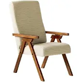 Dripio Relaxsessel Buchenholz Liegefunktion Stoff Beige abnehmbar