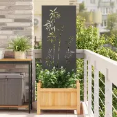 Syfax Garten Sichtschutz-Leinwand Floral Schwarz 50 x 140 cm