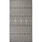 Syfax Outdoor-Teppich Flachgewebe 80x150 cm Schwarz Gestreift