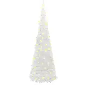 Syfax Pop-Up-Weihnachtsbaum Künstlich 200 LEDs Weiß 210 cm