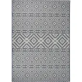 Syfax Outdoor-Teppich Flachgewebe 120x170 cm Blau Gestreift