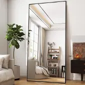 Dripio Standspiegel 76x180 cm, Full-Body-Spiegel, schwarz, Aluminiumrahmen