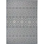 Syfax Outdoor-Teppich Flachgewebe 140x200 cm Blau Gestreift