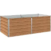Syfax Hochbeet im Garten Holz Braun 163 x 80 x 55 cm Verzinkter Stahl