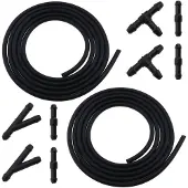 Selius Scheibenwischer-Schlauchset - 2 Meter - mit Schlauchanschlüssen - Schwarz, Gummi