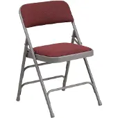 OEM Gebogener Klappstuhl mit Doppelklappmechanik, 4er-Pack, Burgunder/Grau