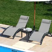 Selius Gartenmöbel-Set - Schwarz - Aluminium - 153x64x83,5 cm - 3-teilig