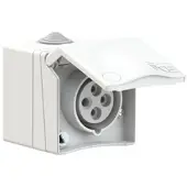 Pce 864-9v CEE-Wandsteckdose (AP) Design 16A 4p 9h IP44 (weiß) 8649v