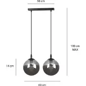 Emibig Hängeleuchte Cosmo Graphit E14 L:40cm B:37cm H:100cm dimmbar