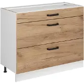 Vicco Küchenunterschrank R-Line Goldkraft Eiche/Weiß 100 cm ohne Arbeitsplatte, Model 71499