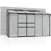 Pergart Vitavia Anlehn-Gewächshaus "Osiris 6500" schwarz 6,5 m² 4 mm HKP