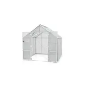 Vitavia Gewächshaus "Domus 6700", silber (silberfarben), B:257cm H:253,9cm T:263cm, Gewächshäuser, Gewächshaus, mit Doppelschwingtüren und bodentiefer Türschwelle, 4 mm Hohlkammer