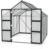 Pergart Vitavia, Aktionsangebot (inkl. 100 Euro Zubehör): Gewächshaus "Domus 8300", schwarz, 8,3 m², 4 mm HKP