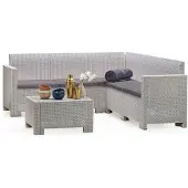 Dmora Lounge-Set für den Außenbereich Eris, 100 % Italy, Weiß