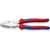 Knipex 09 05 240 Kraft-Kombizange "Lineman's Pliers" amerikanisches Modell mit Mehrkomponenten-Hüllen verchromt 240 mm