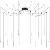 Ideal Lux Industrial-Minimal Aufhängung Metall Firefly Schwarz 16W 3000K Led Lights