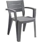 Dmora Gartenstuhl Oberon, Gartensitz, Outdoor-Stuhl, Outdoor-Sessel, Italy, 60x58 h79 cm, Grau
