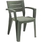 Dmora Gartenstuhl Oberon, Gartensitz, Outdoor-Stuhl, Outdoor-Sessel, Italy, 60x58 h79 cm, Grün