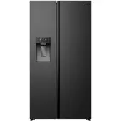 Hisense Side-by-Side "RS5P528ST", Energieeffizienz: E, schwarz (schwarz inox), B:91,1cm H:178,6cm T:61,5cm, Kühlschränke, Wasser-& Eisspender, Side-by-Side