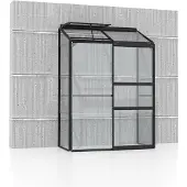 Pergart Vitavia Anlehn-Gewächshaus "Styx 900" schwarz 0,9 m² 3 mm ESG