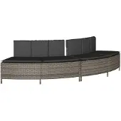 vidaXL Whirlpool-Umrandung Grau Poly Rattan und Massivholz Akazie