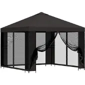 vidaXL Garten Pavillon mit Seitenwänden 3 x 3 m Anthrazit
