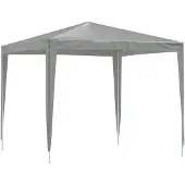 VD Home Furnishing Party-Zelt 250 x 250 x 240 cm Hellgrau PE und Stahl