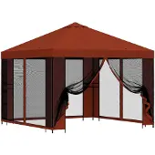 vidaXL Garten Pavillon mit Seitenwänden 3 x 3 m Terrakotta