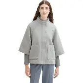 Tom Tailor Damen Cape Jacke,21373 - medium Silver Grey Melange, XL