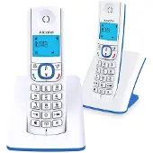 Alcatel-Lucent F530, DECT-Telefon, Kabelgebundenes Mobilteil, Freisprecheinrichtung, 50 Eintragungen, Anrufer-Identifikation, Blau, Weiß