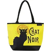 Merkloos Damentasche mit Chat Noir-Motiv, 42x30x15 cm