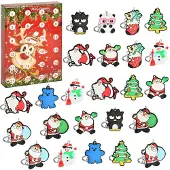 Merkloos Adventskalender mit 24 Weihnachtsschmuck-Anhängern für Kinder und Erwachsene