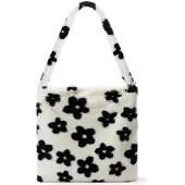Merkloos Solidchoice – Handtasche mit Reißverschluss, schwarz mit Blumenmuster