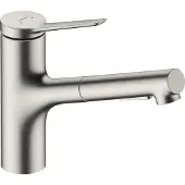 Dripio Küchenarmatur Zesis M33, ausziehbar, 2 Strahlarten, 150 mm Höhe, Edelstahl