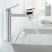 Dripio Aufsatzwaschtischarmatur, Einhebel, gebürstetes Nickel, Edelstahl