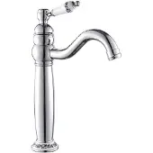 Dripio Hohe Badarmatur Einhebelmischer Messing silber 1-Loch